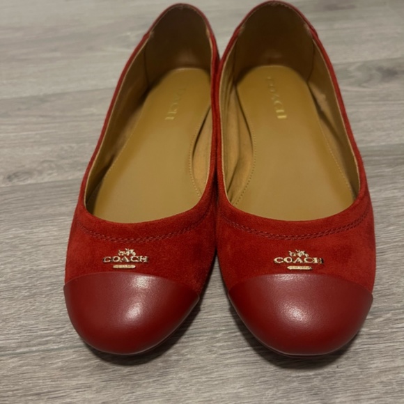 COACH CHELSEA CHERRY RED BALLET FLATS - Picture 5 of 5
